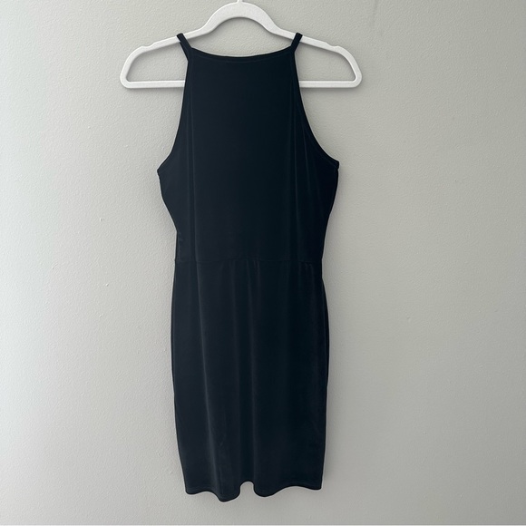 Missguided (10) Black Velour Mini Dress with Slit - Picture 9 of 9